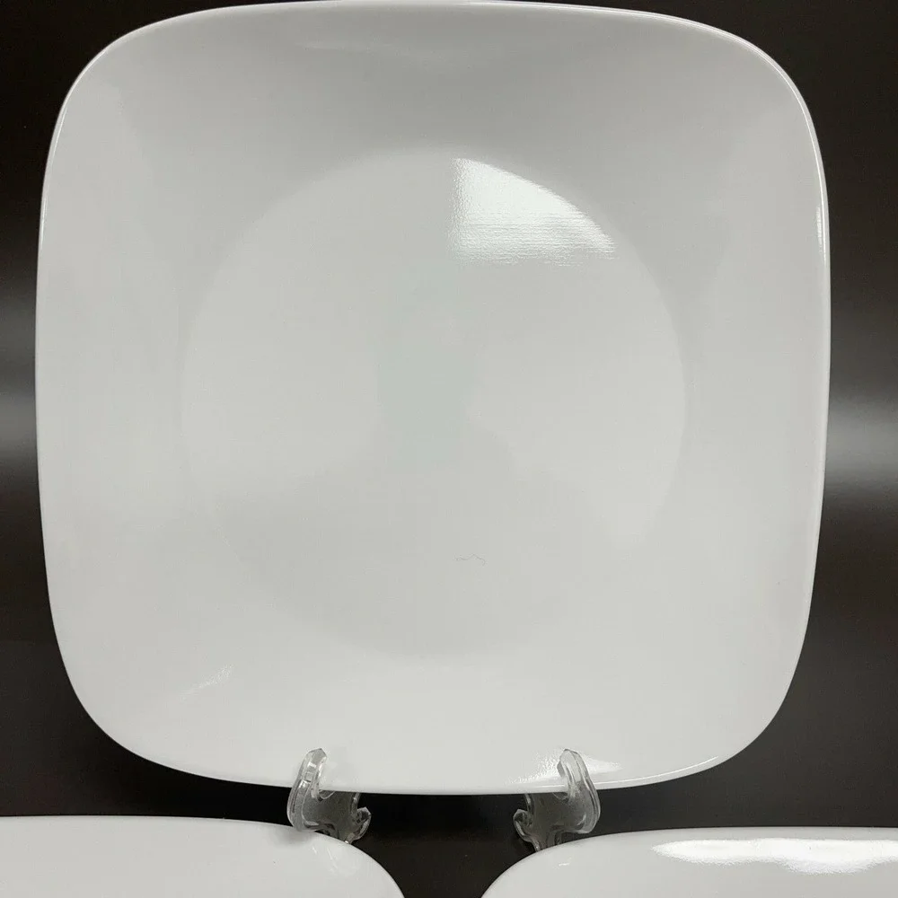 Corelle‎ Vitrelle White Square Dinner Plates 10 1/2